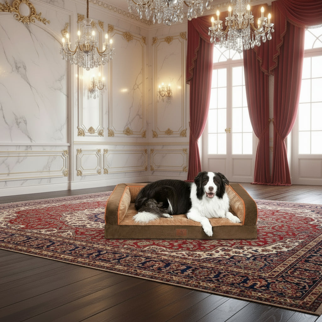 Dog Beds for Large Dogs, Washable Dog Bed Sofa with Removable Cover, Waterproof Dog Bed Couch with Nonslip Bottom, High Bolster Dog Bed, Orthopedic Dog Bed
